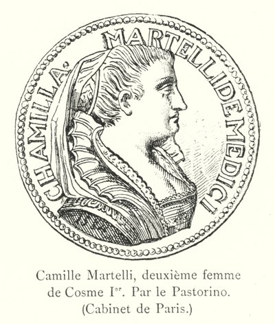 Camille Martelli, tweede vrouw van Cosme I, door Pastorino, Kabinet van Parijs door Italian School