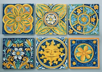 Keramische tegels in de typische Caltagirone-stijl door Italian School