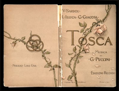 Omslag, Libretto della Tosca, Edizione Ricordi, Italië door Italian School
