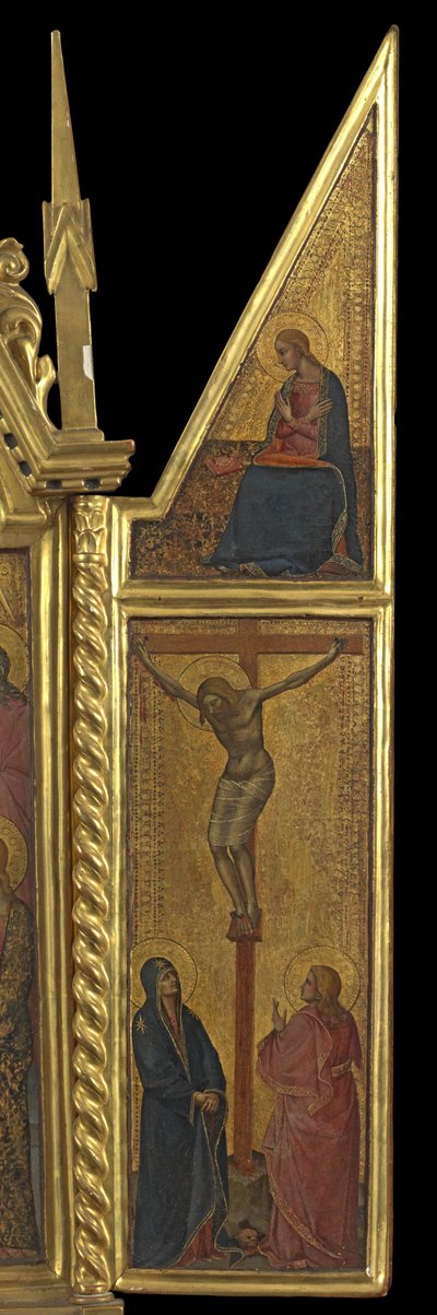 Kruisiging met Maagd van de Aankondiging - boven (rechter paneel) door Italian School