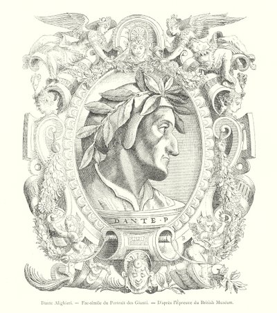 Dante Alighieri, Fac-simile van het portret van de Giunti, naar de proef van het British Museum door Italian School