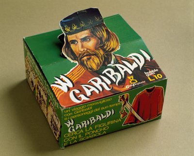 Afgeleide producten: doosje kauwgom met de beeltenis van Giuseppe Garibaldi door Italian School
