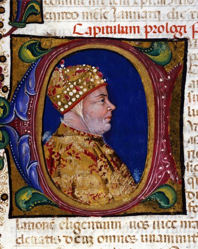 Doge Antonio Venier, verlicht portret van 1382 door Italian School