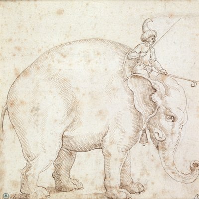 Olifant Hanno en zijn Mahout door Italian School