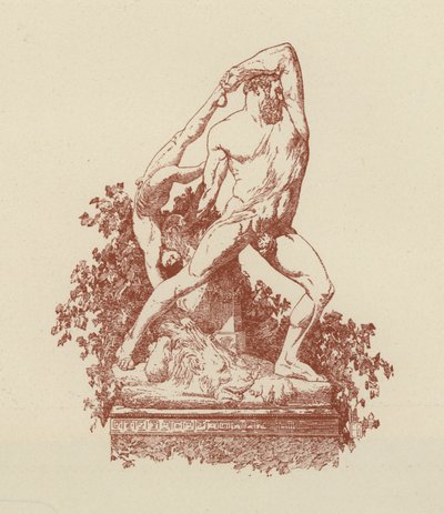 Hercules en Lica door Canova (litho) door Italian School