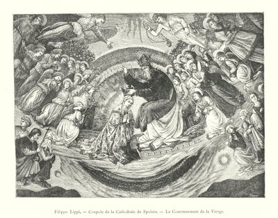 Filippo Lippi, Koepel van de Kathedraal van Spoleto, De Kroning van de Maagd (gravure) door Italian School