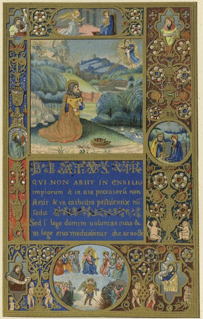 Eerste pagina van een psalter door Sinibaldo van Perugia door Italian School