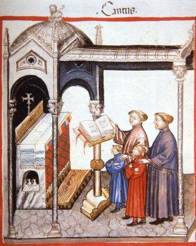 Zingen, illustratie uit Tacuinum Sanitatis Codex Vindobonensis door Italian School