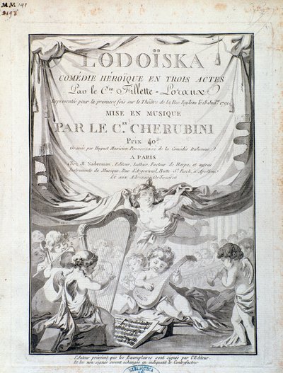 Frontispice van Lodoiska, opera door Luigi Cherubini door Italian School