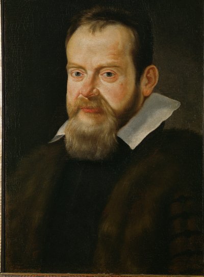 Galileo Galilei, astronoom ... (schilderij op doek) door Italian School