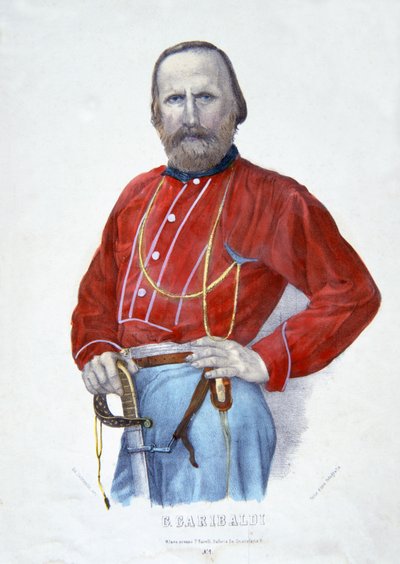 Garibaldi, illustratie uit De Geschiedenis van Italië door Italian School
