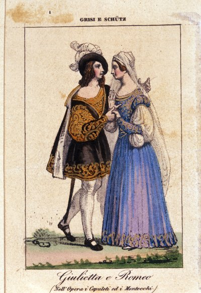 Giulia Grisi en Schutz interpreteren Romeo en Julia in 