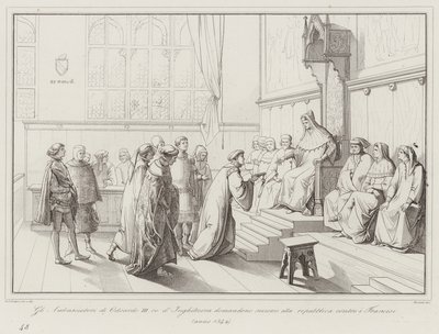 De ambassadeurs van Eduard III koning van Engeland vragen hulp aan de republiek tegen de Fransen door Italian School