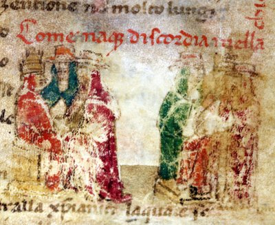 Hoe onenigheid ontstond in de Kerk van Rome (Schisma) tussen 1378 en 1417: manuscript uit de 14e eeuw - in 