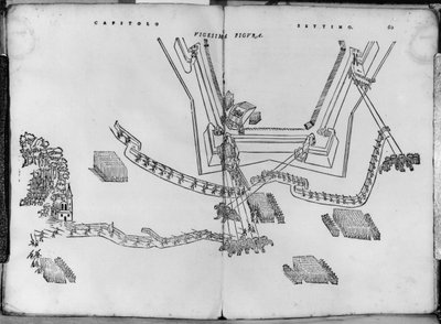 Hoe de schietpalen aan te passen en hoe de hoek van de muren te kiezen, illustratie uit Opera nuova di fortificare door Girolamo Cataneo Novarese, Brescia, 1564 door Italian School