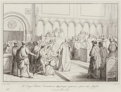 Il Doge Pietro Candiano III bidt om genade voor zijn zoon, 958 door Italian School
