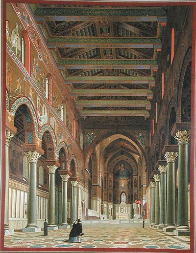 Interieur van de Duomo di Monreale, Sicilië door Italian School