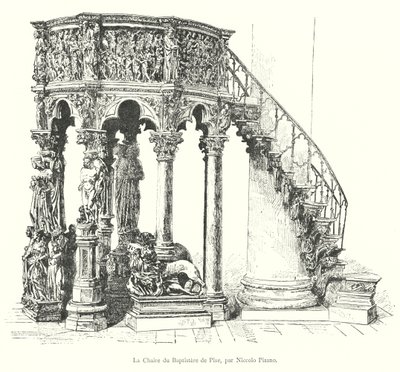 De preekstoel van de doopkapel van Pisa, door Niccolo Pisano door Italian School