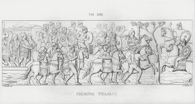 De Zuil van Trajanus (gravure) door Italian School