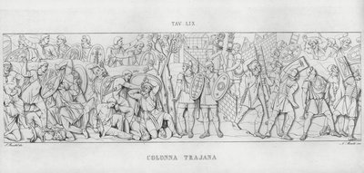 De Zuil van Trajanus (gravure) door Italian School