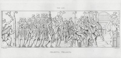 De Zuil van Trajanus (gravure) door Italian School