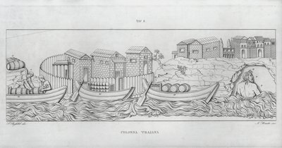 La Colonna Trajana door Italian School