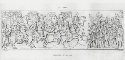 La Colonna Trajana door Italian School