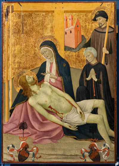Rouw met St. Sebaldus en de klant Peter Volckamer door Italian School