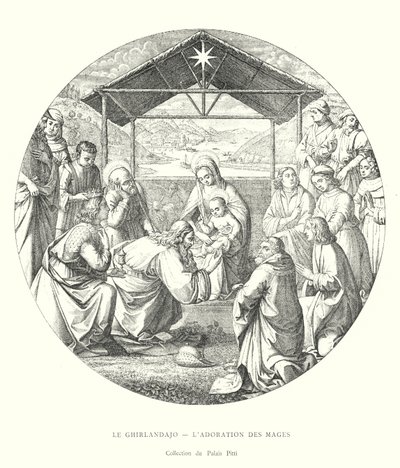 Le Ghirlandajo, De Aanbidding der Wijzen, Collectie van het Pitti Paleis door Italian School