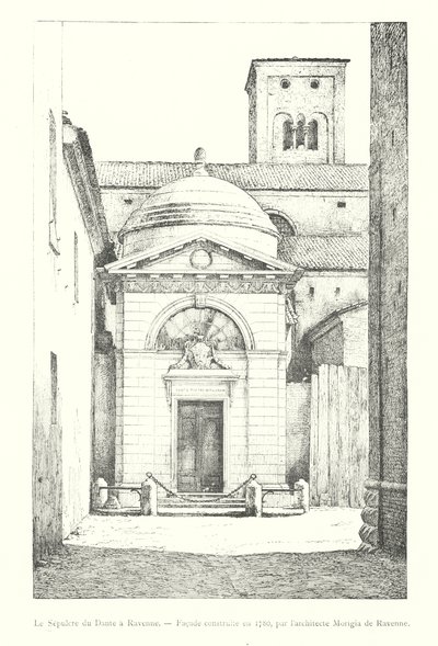 Het Graf van Dante in Ravenna, Gevel gebouwd in 1780, door de architect Morigia van Ravenna door Italian School