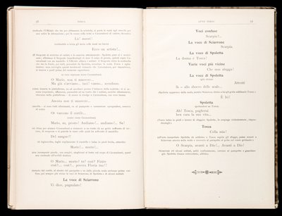 Libretto della Tosca door Giacomo Puccini, Edition Ricordi, Italië door Italian School