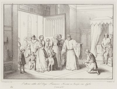 Het laatste afscheid van Doge Francesco Foscari van zijn zoon Jacopo door Italian School