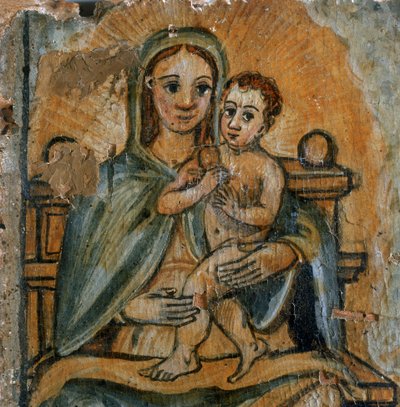 Madonna en Kind (detail van een ex-voto), 1604 door Italian School