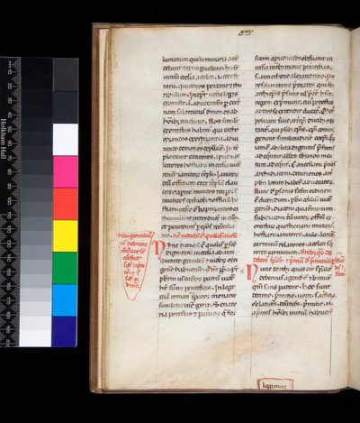 Johannes Belethus, Summa de ecclesiasticis officiis, voorbeeld van een gotisch boekschrift met rubrieken en marginale correcties in rood door Italian School