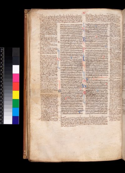 Ms 213. Gregorius IX, Decretales met Apparatus door Bernardo Botone van Parma, F.93v. Hoofdtekst in gotisch boekschrift (littera rotunda) door Italian School