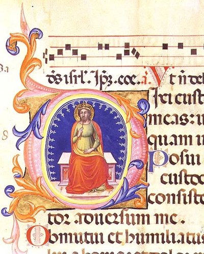 Ms 559 f.38v Geïllustreerde initiaal 