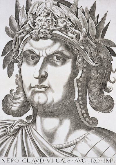 Nero Caesar (37-68 n.Chr.), 1596 door Italian School