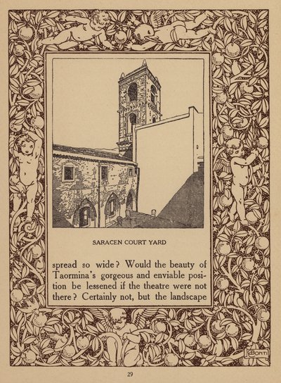 Pagina uit brochure voor San Domenico Palace Hotel, Taormina (litho) door Italian School