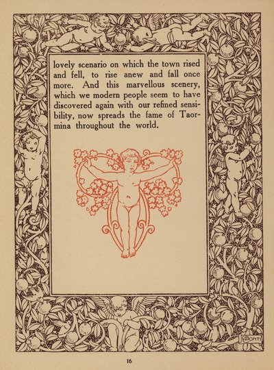 Pagina uit brochure voor San Domenico Palace Hotel, Taormina (litho) door Italian School