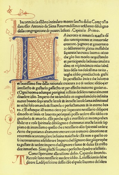 Pagina uit de Monte Santo di Dio door Italian School