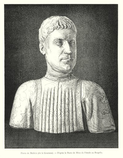 Pierre de Medicis, genaamd de Goutteux, naar de Buste van Mino da Fiesole in het Bargello door Italian School