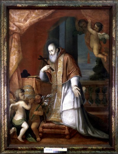 Pius V (1504 - 1572). Anoniem schilderij uit een Lombardische kerk. door Italian School