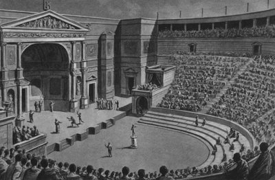 Pompei: Teatro Tragico door Italian School