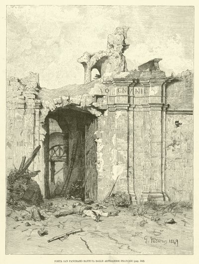 Porta San Pancrazio Battuta Dalle Artiglierie Francesi door Italian School