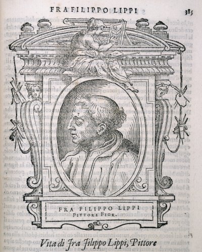 Portret van Fra Filippo Lippi (c.1406-69) uit Vasaris Levens van de Kunstenaars, voor het eerst gepubliceerd in 1550 door Italian School
