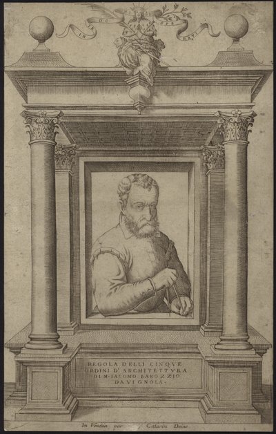 Portret van Giacomo Barozzi da Vignola door Italian School