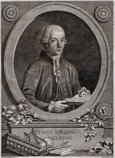 Portret van Giordano (Jordan) Riccati (1709-1790) natuurkundige, wiskundige en muziektheoreticus door Italian School