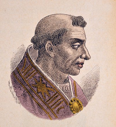 Portret van Paus Adrianus II (867-872) door Italian School
