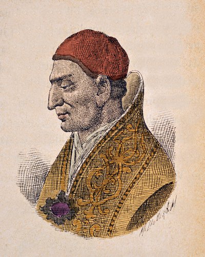 Portret van paus Constantinus I (708-715) door Italian School