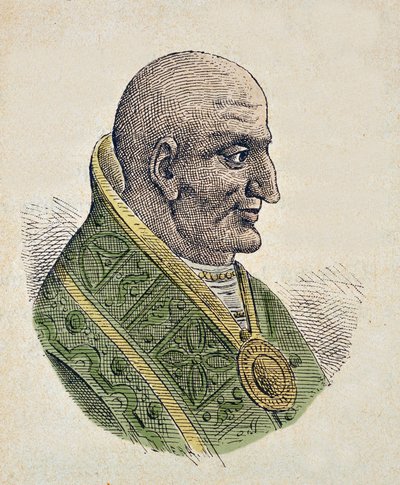 Portret van paus Johannes VII (705-707) door Italian School